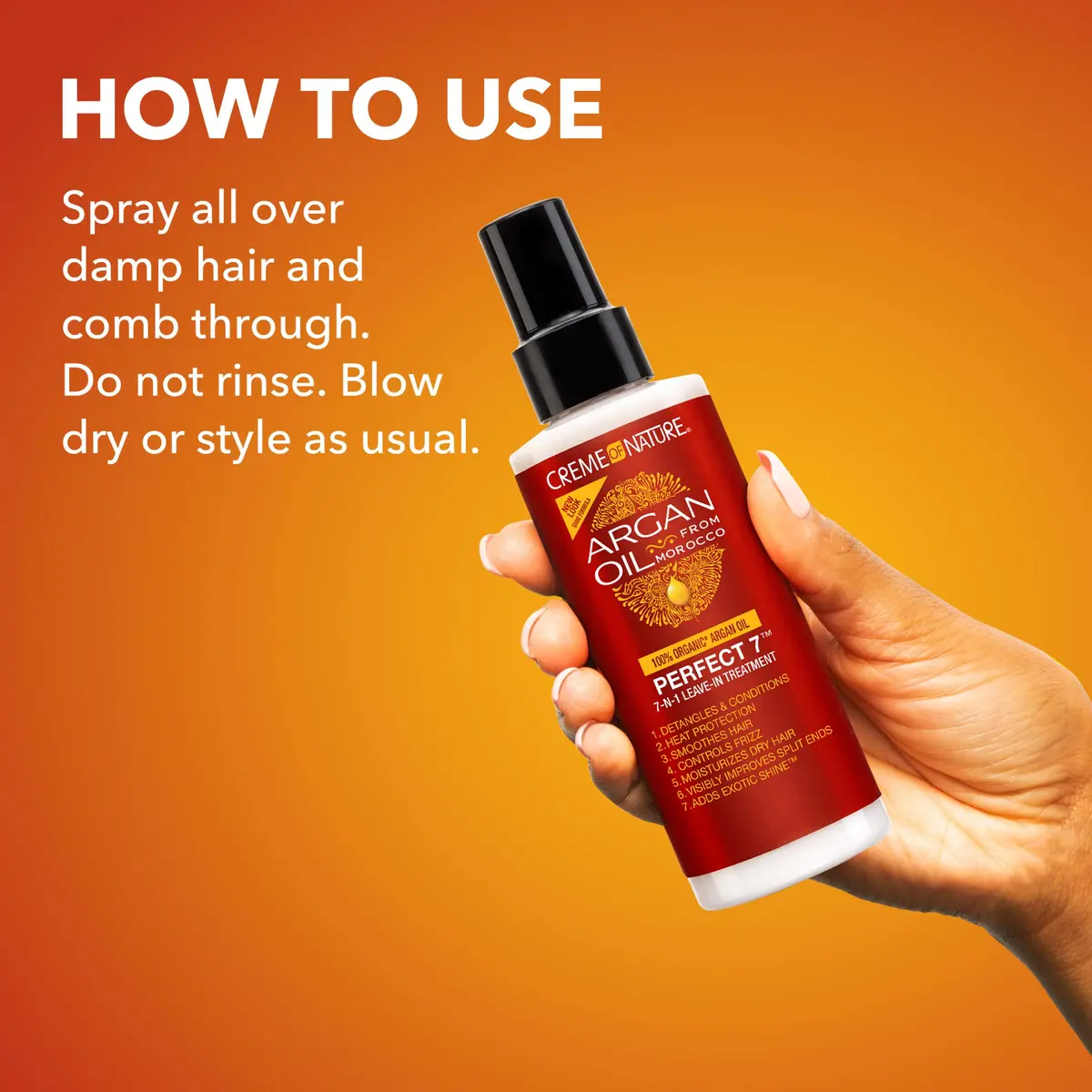Creme of Nature Argan Oil from Morocco Perfect 7 7-in-1 Leave-in, 5.1 fl oz | Nourishing, Frizz Control & Heat Protection - view 6