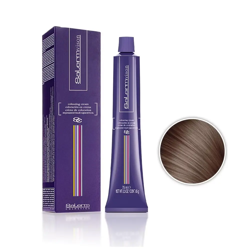 Salermvison Hair Coloring Cream #8.1 Ash Light Blonde | Permanent Gray Hair Coverage - view 2
