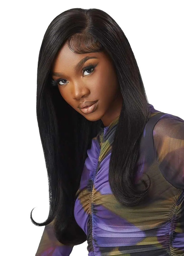 Outre 100% Human Hair Purple Pack Yaki Weave 10" (1 Pack, Dark Brown 2) | 100% Human Hair Weave - main product image