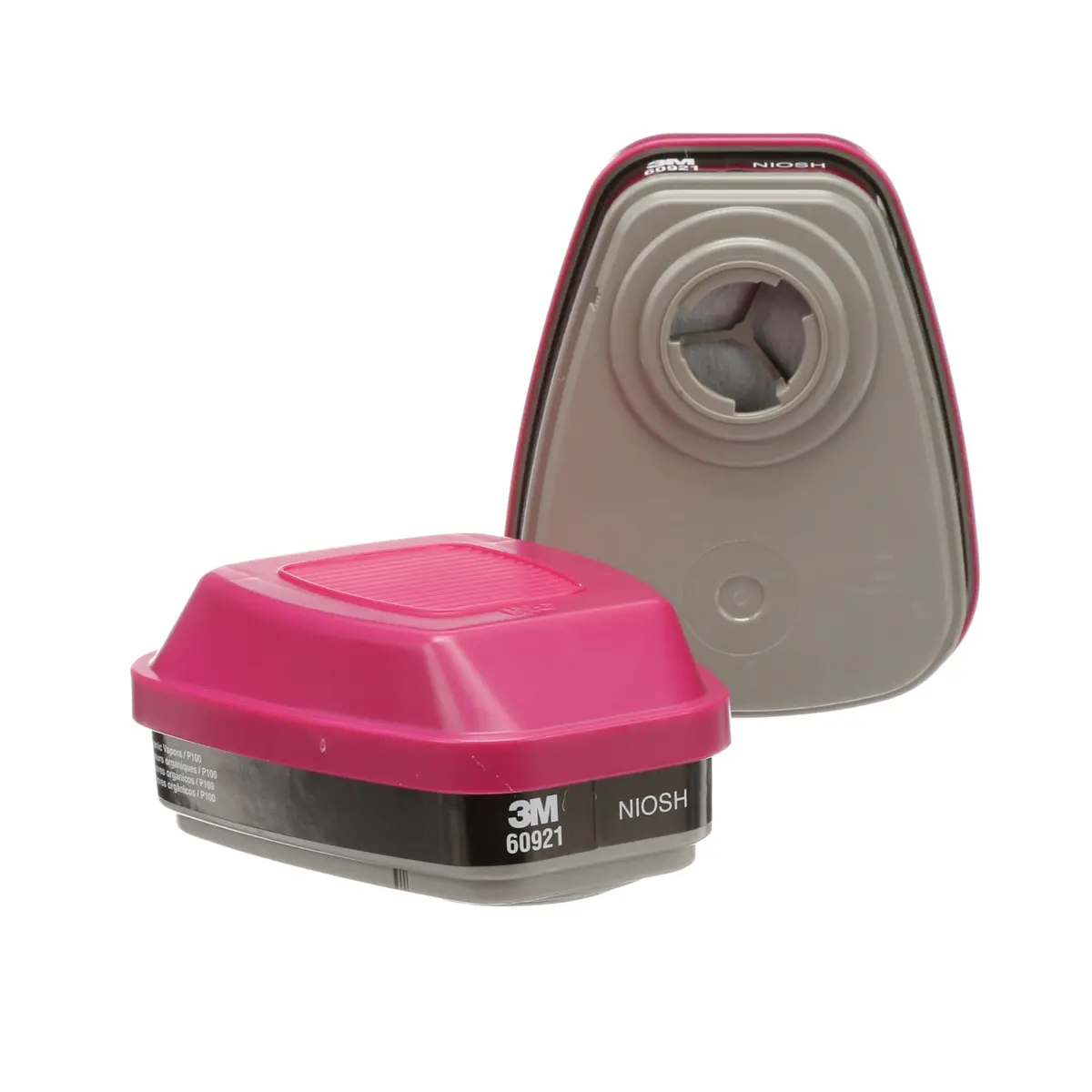 3M P100 Respirator Cartridge/Filter 60921 | NIOSH Approved, 1 Pair, OV/P100, Magenta/Black - main product image