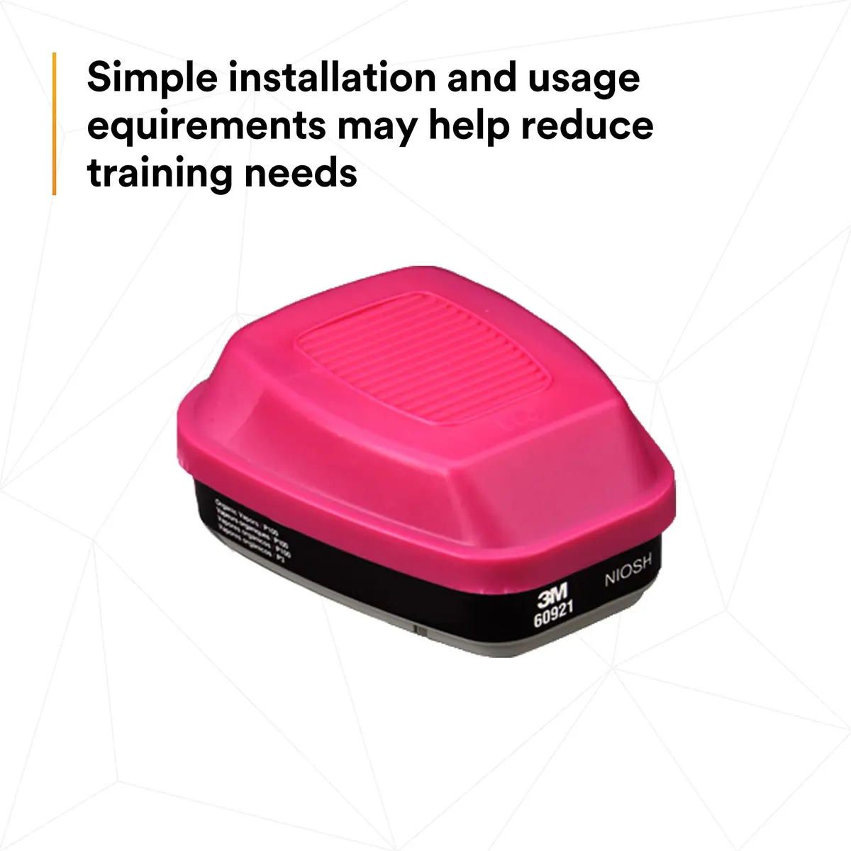3M P100 Respirator Cartridge/Filter 60921 | NIOSH Approved, 1 Pair, OV/P100, Magenta/Black - view 7