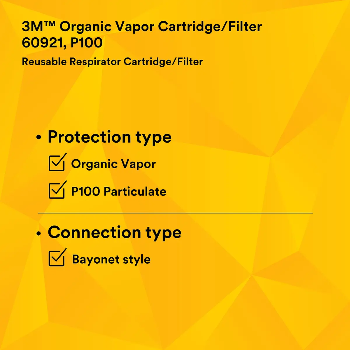 3M P100 Respirator Cartridge/Filter 60921 | NIOSH Approved, 1 Pair, OV/P100, Magenta/Black - view 9