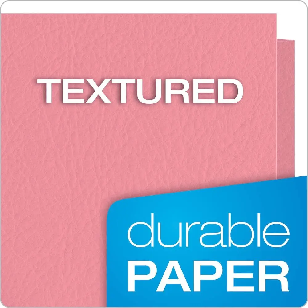 Oxford Twin-Pocket Folders Textured Paper Letter Size Pink | Holds 100 Sheets - view 4