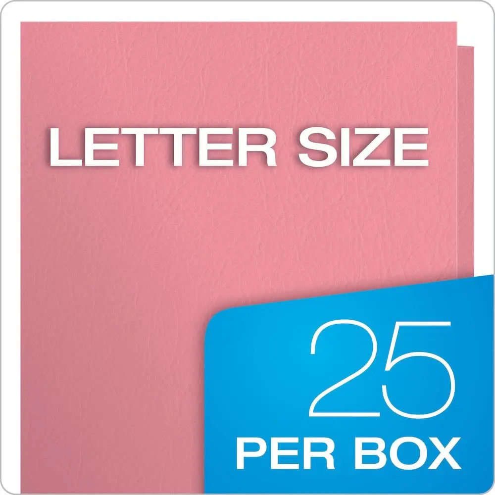 Oxford Twin-Pocket Folders Textured Paper Letter Size Pink | Holds 100 Sheets - view 6