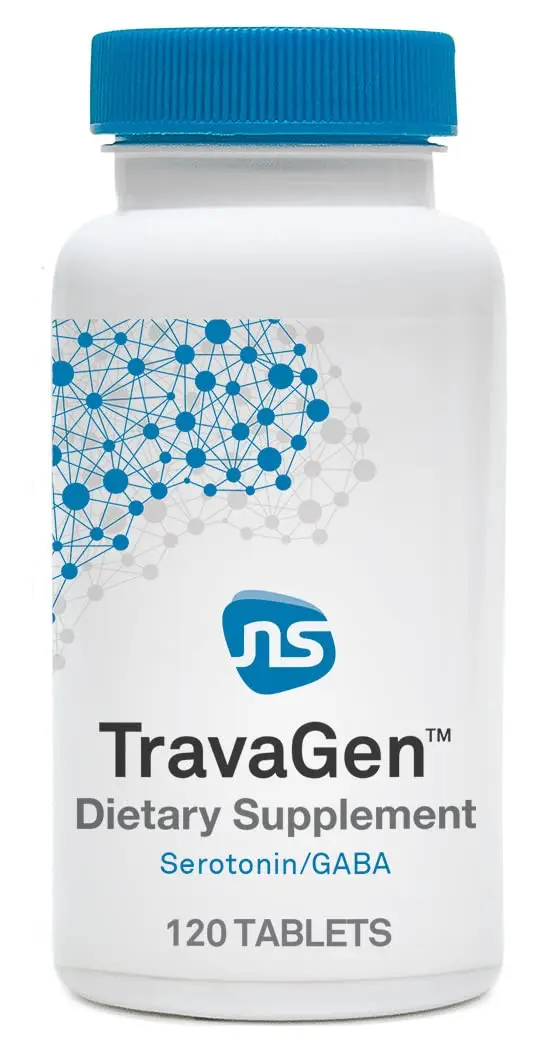 NeuroScience TravaGen Emotional Support & Stress Relief Supplement, 120 ct | Mood & Sleep Support with L-Tryptophan & B12 - main product image