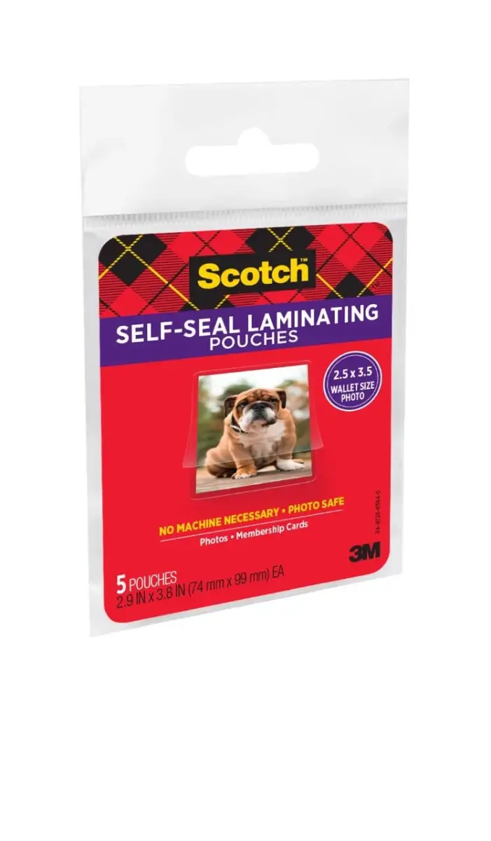 Scotch Self-Sealing Laminating Pouches, Wallet Size 2.5″ x 3.5″, 30 Count | No Laminator Needed, Photo-Safe Clear Protective Sheets - view 4