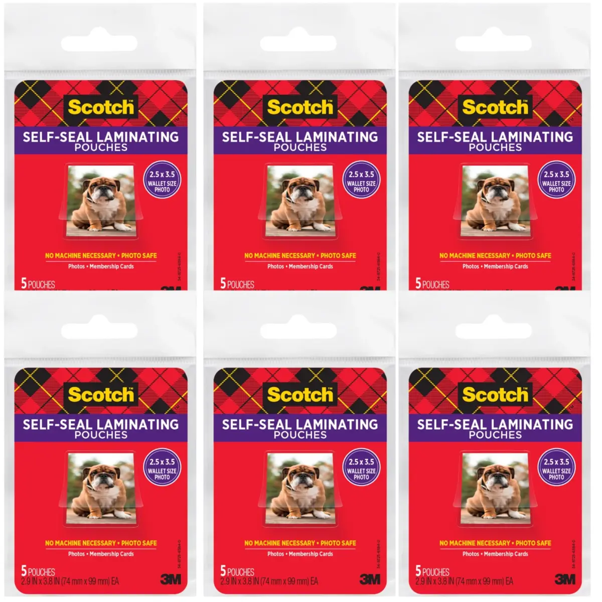 Scotch Self-Sealing Laminating Pouches, Wallet Size 2.5″ x 3.5″, 30 Count | No Laminator Needed, Photo-Safe Clear Protective Sheets - main product image