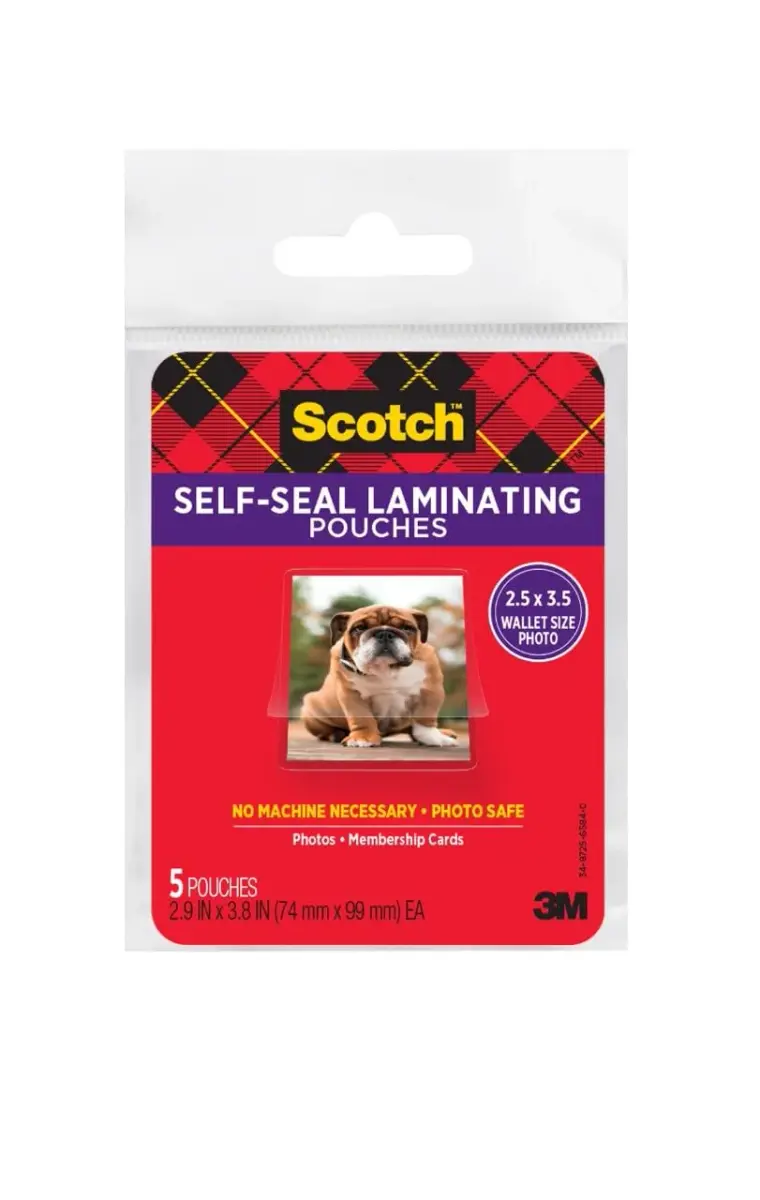 Scotch Self-Sealing Laminating Pouches, Wallet Size 2.5″ x 3.5″, 30 Count | No Laminator Needed, Photo-Safe Clear Protective Sheets - view 2