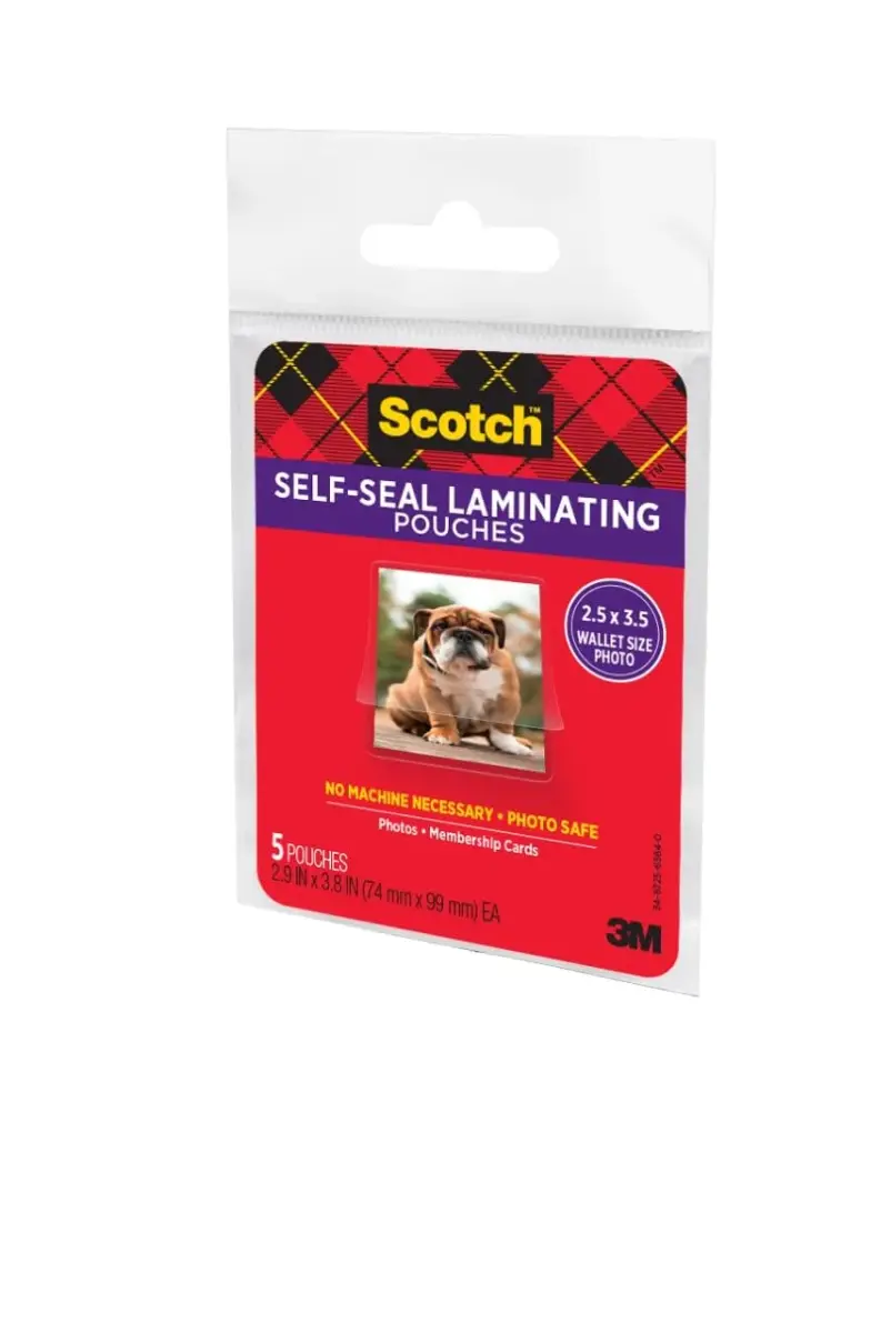Scotch Self-Sealing Laminating Pouches, Wallet Size 2.5″ x 3.5″, 30 Count | No Laminator Needed, Photo-Safe Clear Protective Sheets - view 3