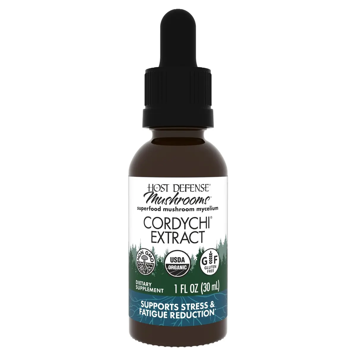Host Defense CordyChi Extract 1 fl oz | Immune & Energy Support with Organic Mushrooms - main product image