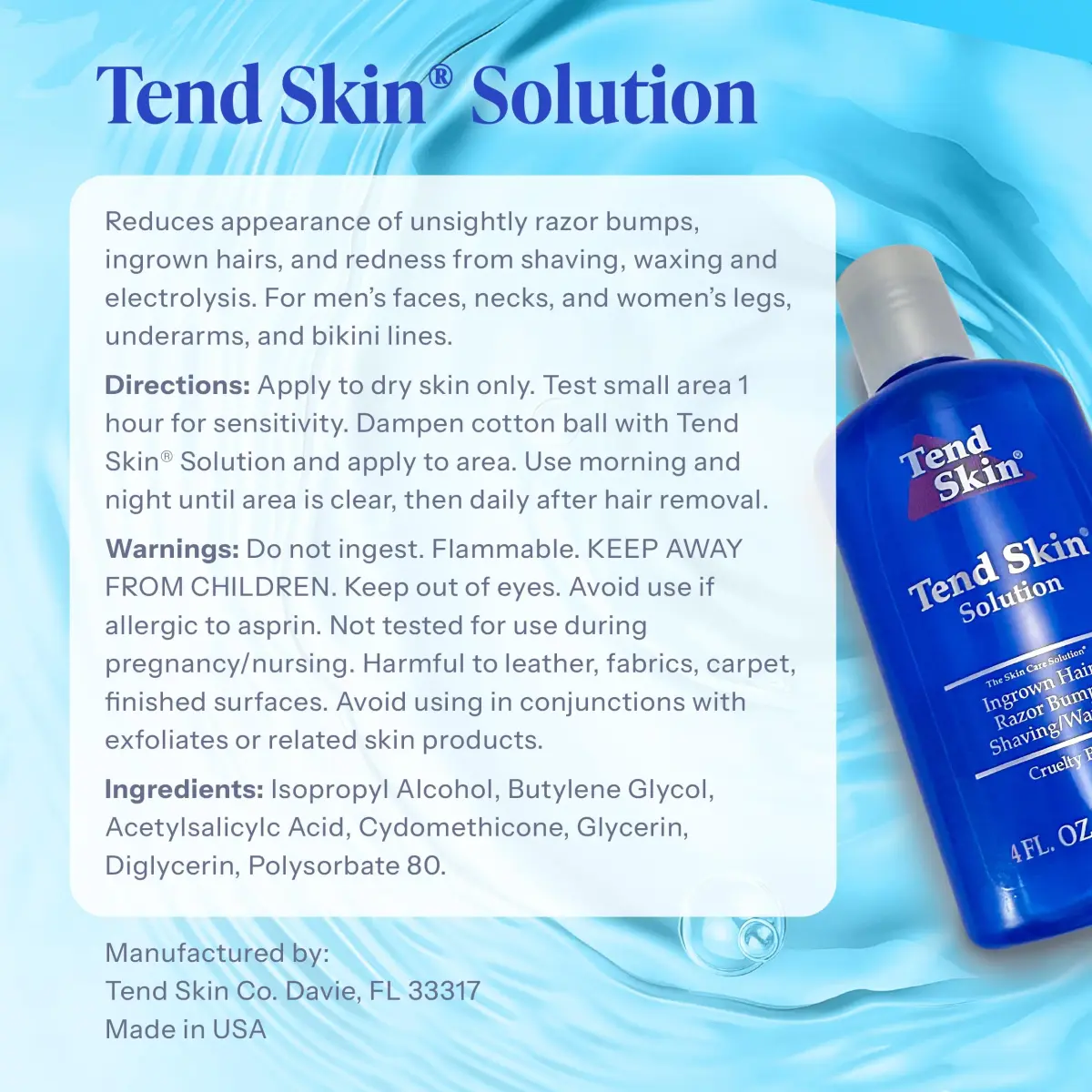 Tend Skin Solution for Razor Bumps and Ingrown Hair, 118ml (4 Fl Oz) | Post-Shave & Waxing Treatment - view 8