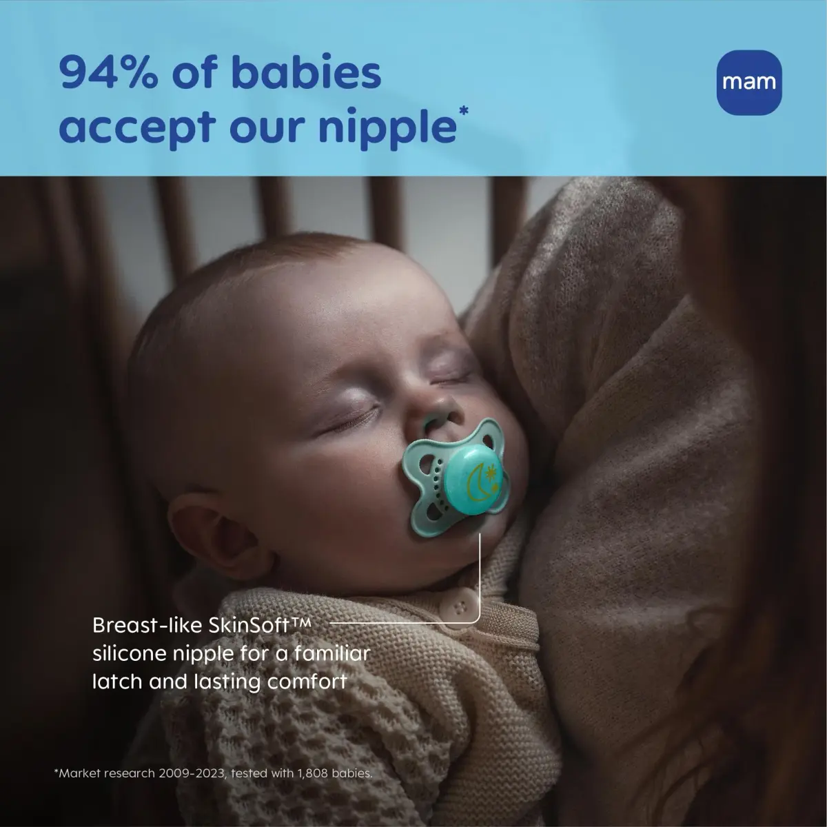 MAM Original Baby Pacifiers 0-6 Months, Glows in The Dark, 2 Pack | Developed with Pediatric Dentists - view 6