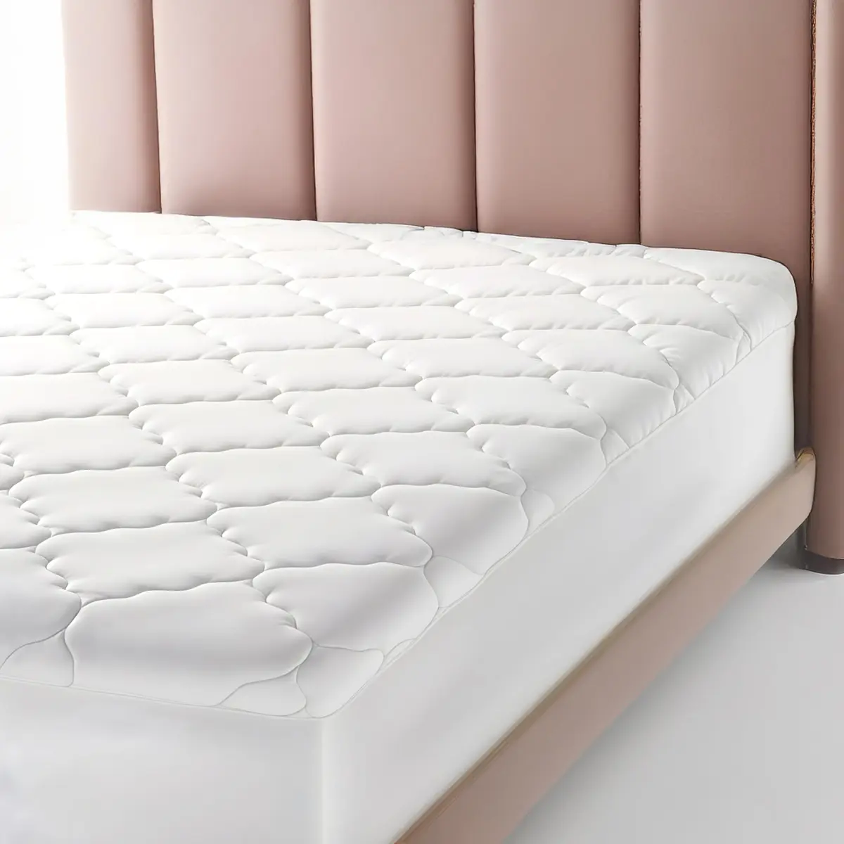 MICROPUFF King Size Fitted Mattress Pad 78" x 80" | Breathable & Soft with Deep Stretch Pockets - main product image
