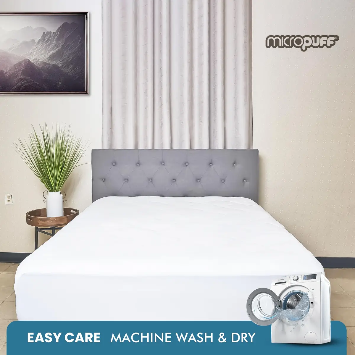 MICROPUFF King Size Fitted Mattress Pad 78" x 80" | Breathable & Soft with Deep Stretch Pockets - view 6