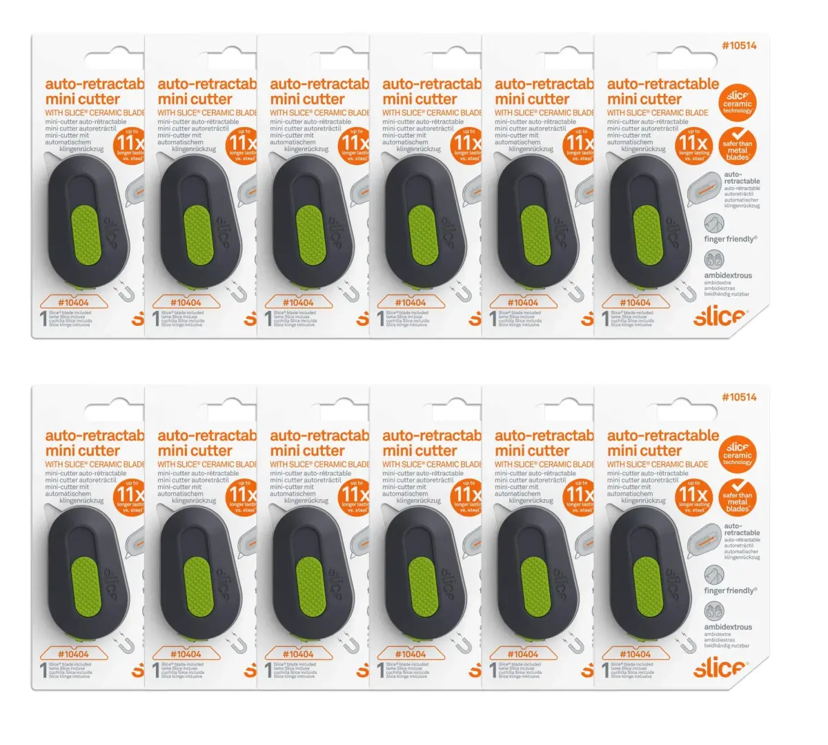Slice Auto-Retractable Mini Box Cutter 12 Pack | Safe Ceramic Blade for Packaging & More - main product image