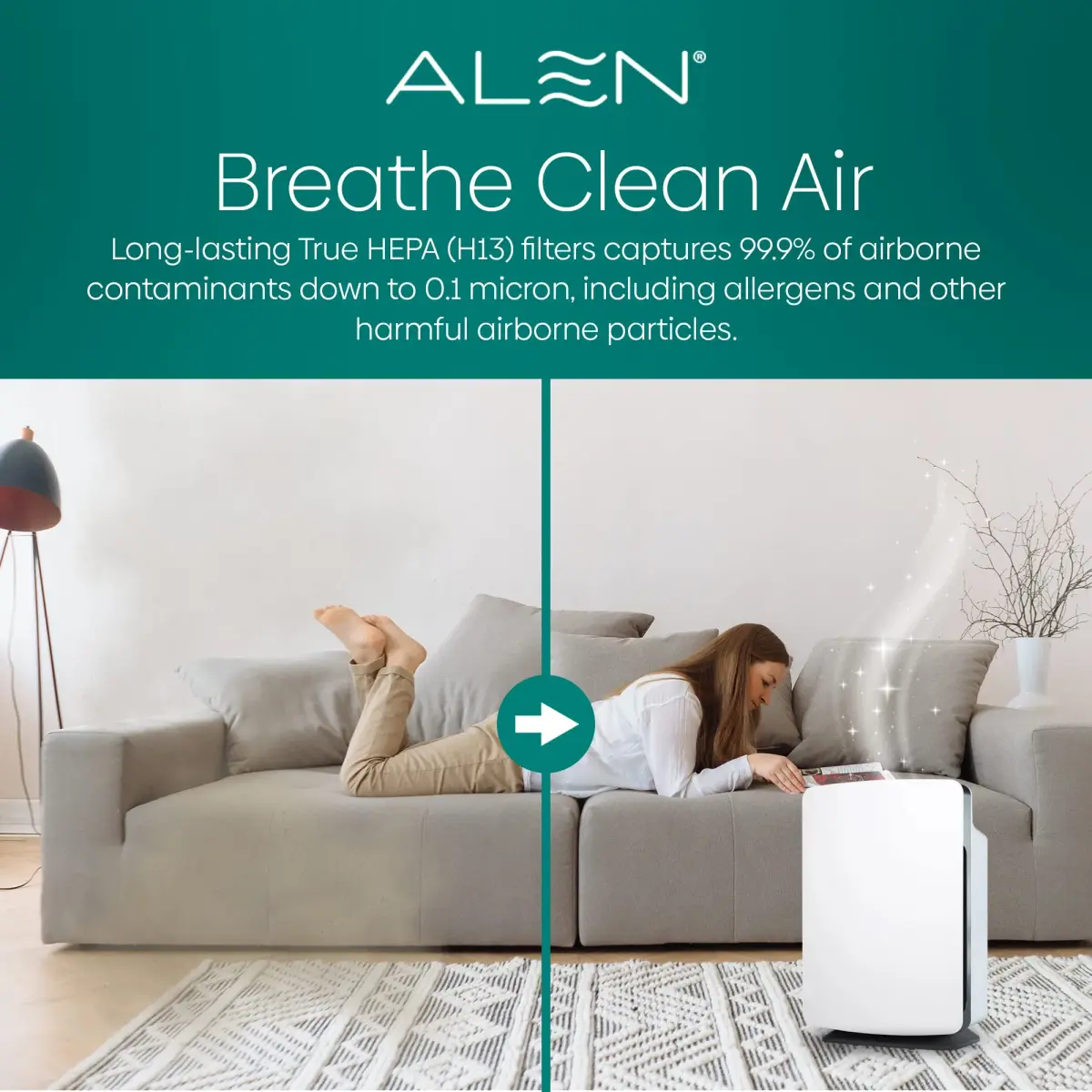 Alen BreatheSmart Classic Replacement HEPA Filter | Captures 99.99% of Particles Down to 0.1 Micron - view 7
