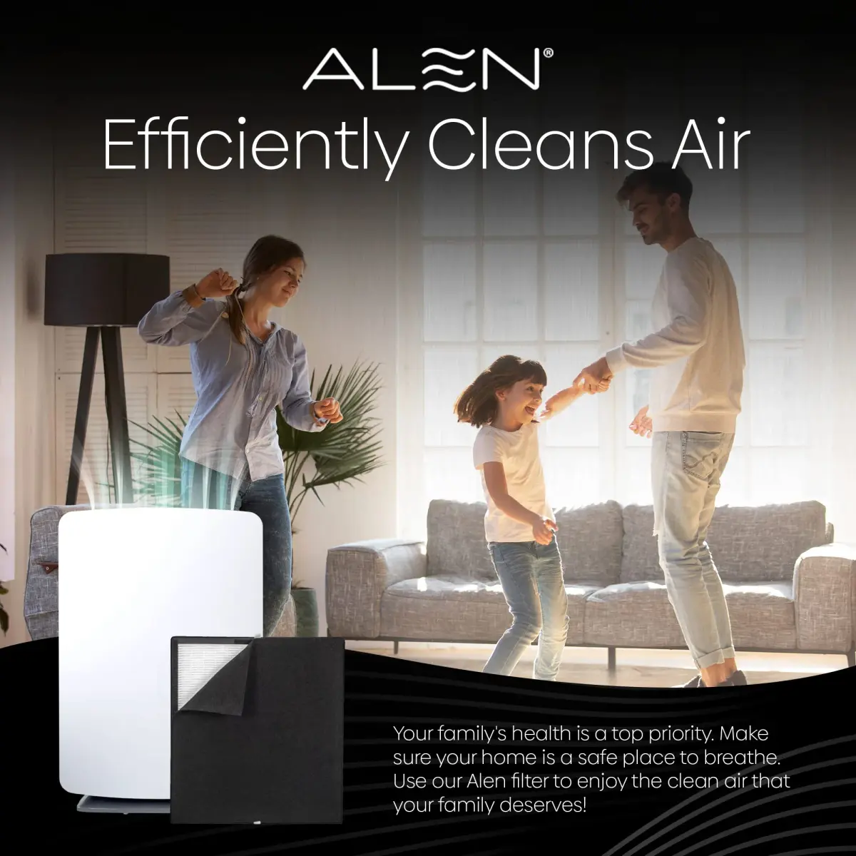 Alen BF35-Odor Replacement HEPA Filter for BreatheSmart Classic Air Purifier | 1,100 SqFt Coverage - view 2