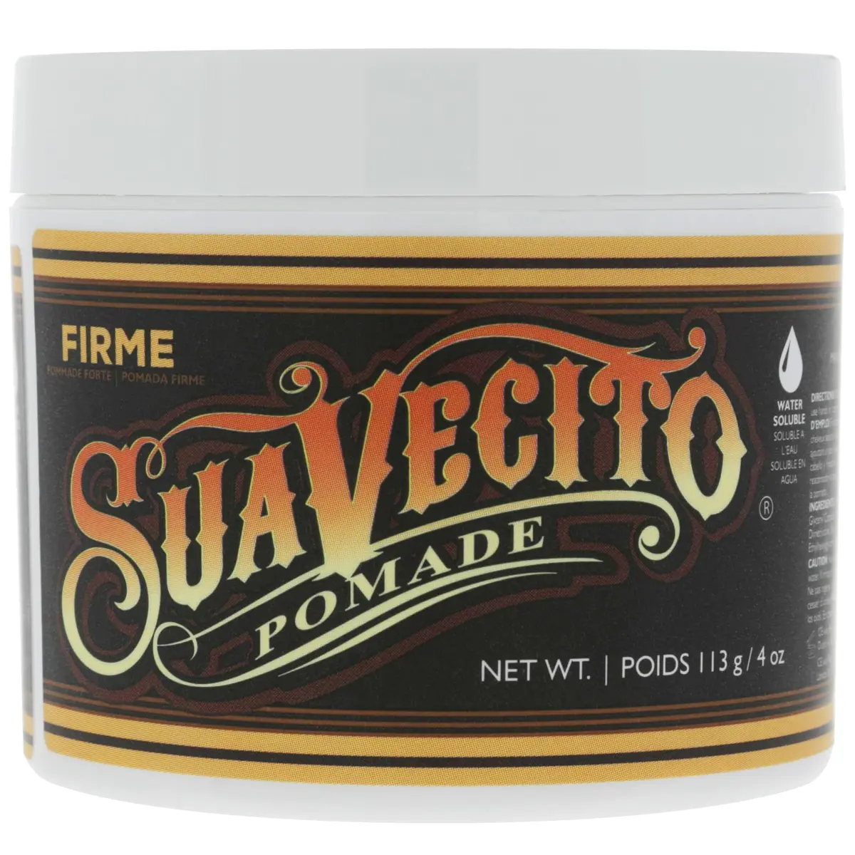 Suavecito Pomade Firme (Strong) Hold 4 oz | Water-Based Wax Like Flake Free Hair Gel for Men & Women - view 6