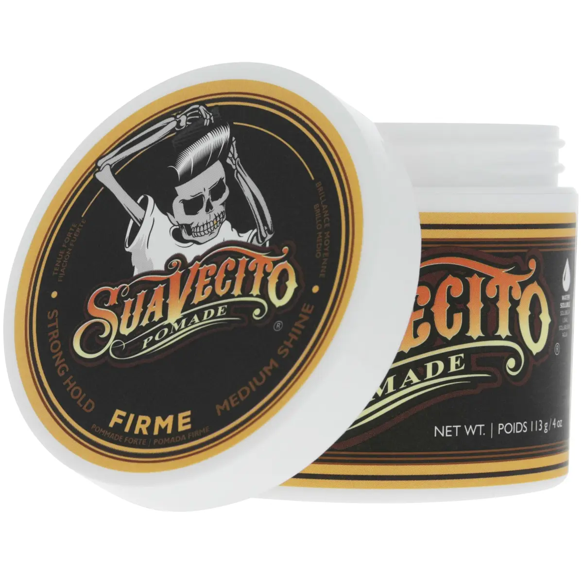Suavecito Pomade Firme (Strong) Hold 4 oz | Water-Based Wax Like Flake Free Hair Gel for Men & Women - view 8