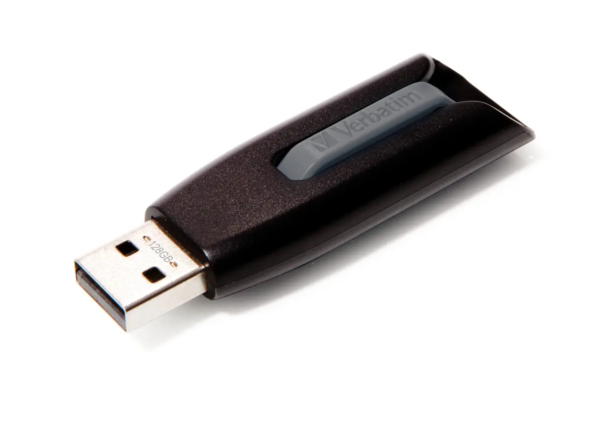 Verbatim 128GB USB 3.0 Store 'n' Go V3 Flash Drive - Gray | Cap-Less & PC/Mac Compatible - main product image