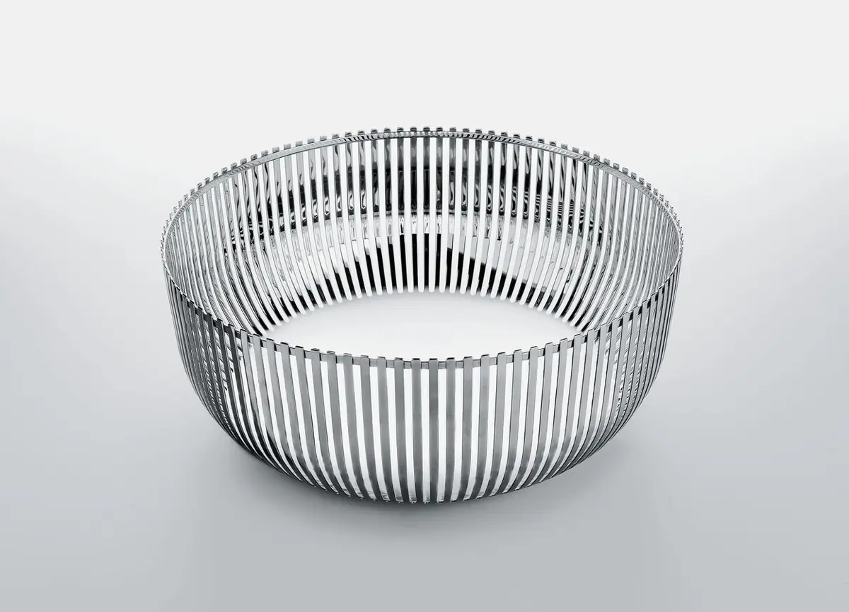 Alessi Fruit Holder in 18/10 Stainless Steel Mirror Polished, Silver | Elegant Kitchen & Living Room Decor - view 5