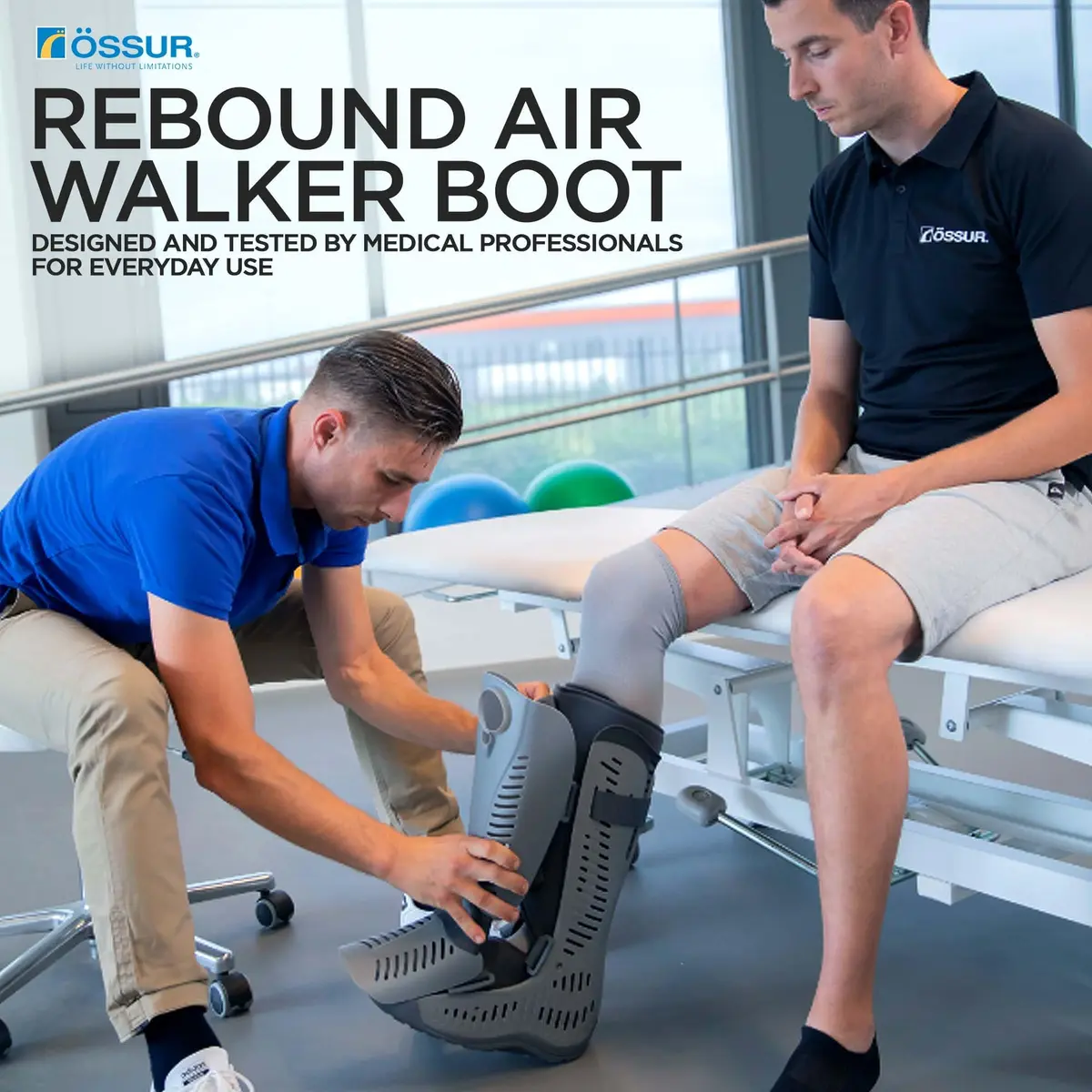 Ossur Rebound Air Walker Boot | Comfortable Walking Boot with Compression Straps & Air Pump Rocker Bottom (X-Large, High Top) - view 6
