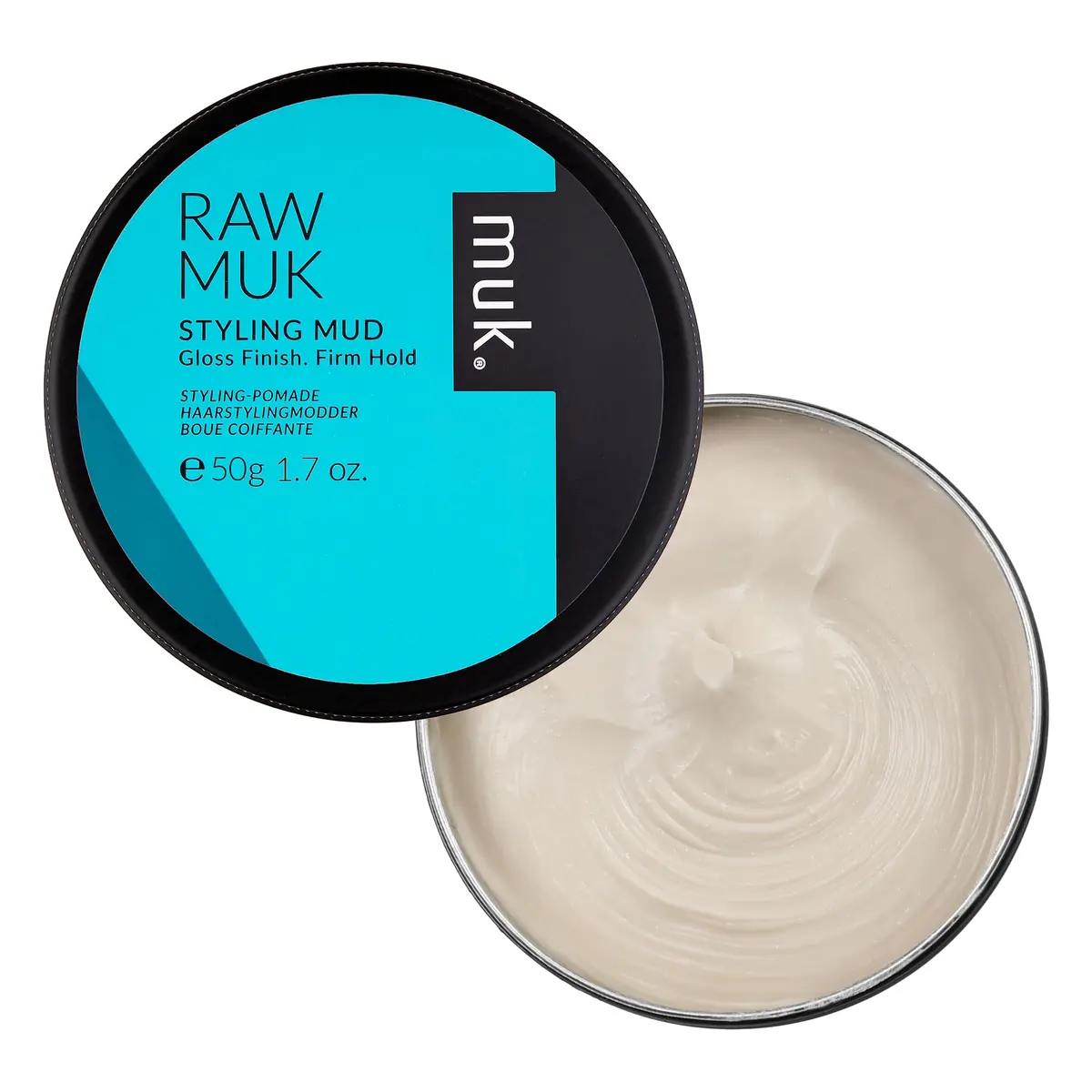 MUK. Haircare Raw Firm Hold Styling Mud, 1.8 oz | High Gloss, Humidity Resistant, Water Soluble - view 2