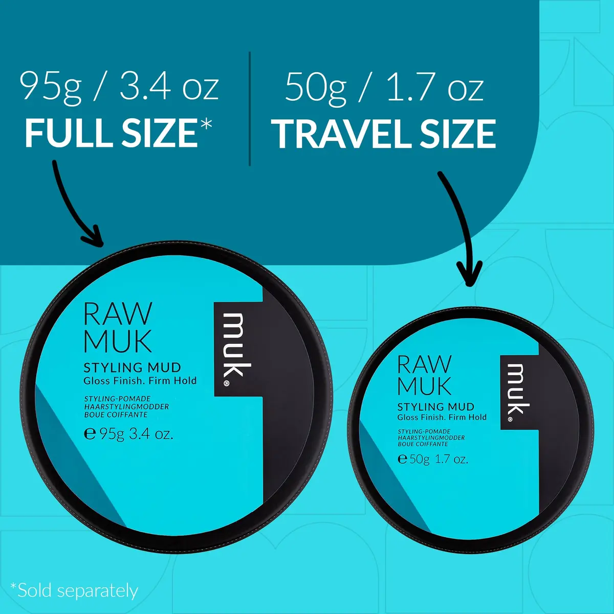 MUK. Haircare Raw Firm Hold Styling Mud, 1.8 oz | High Gloss, Humidity Resistant, Water Soluble - view 3