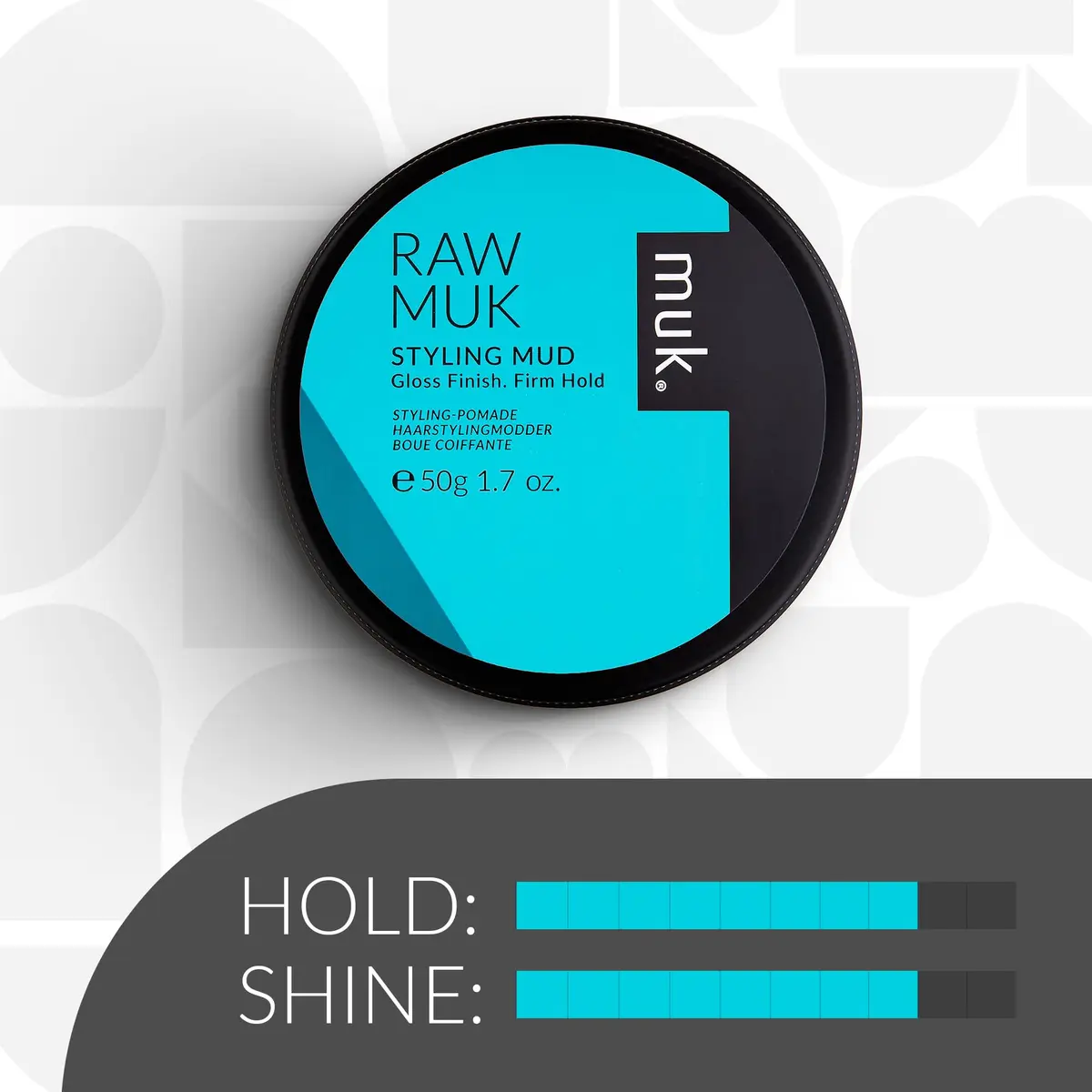 MUK. Haircare Raw Firm Hold Styling Mud, 1.8 oz | High Gloss, Humidity Resistant, Water Soluble - view 4