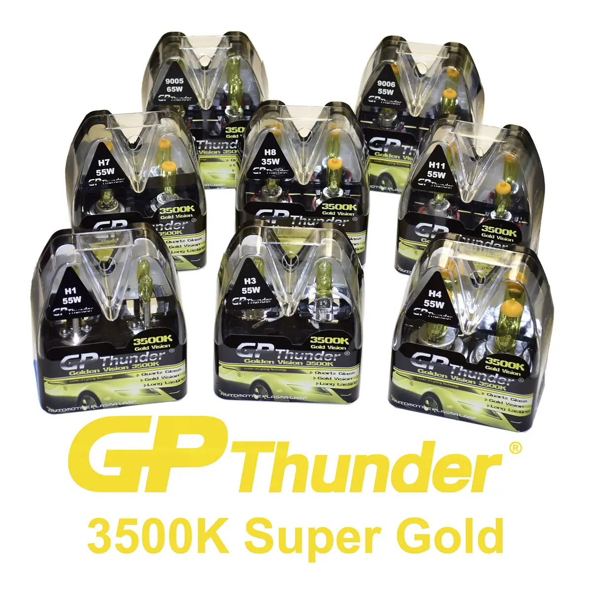 GP Thunder H11 3500K 55W Xenon Halogen Light Bulb | Yellow High Performance Fog & Headlight - view 4