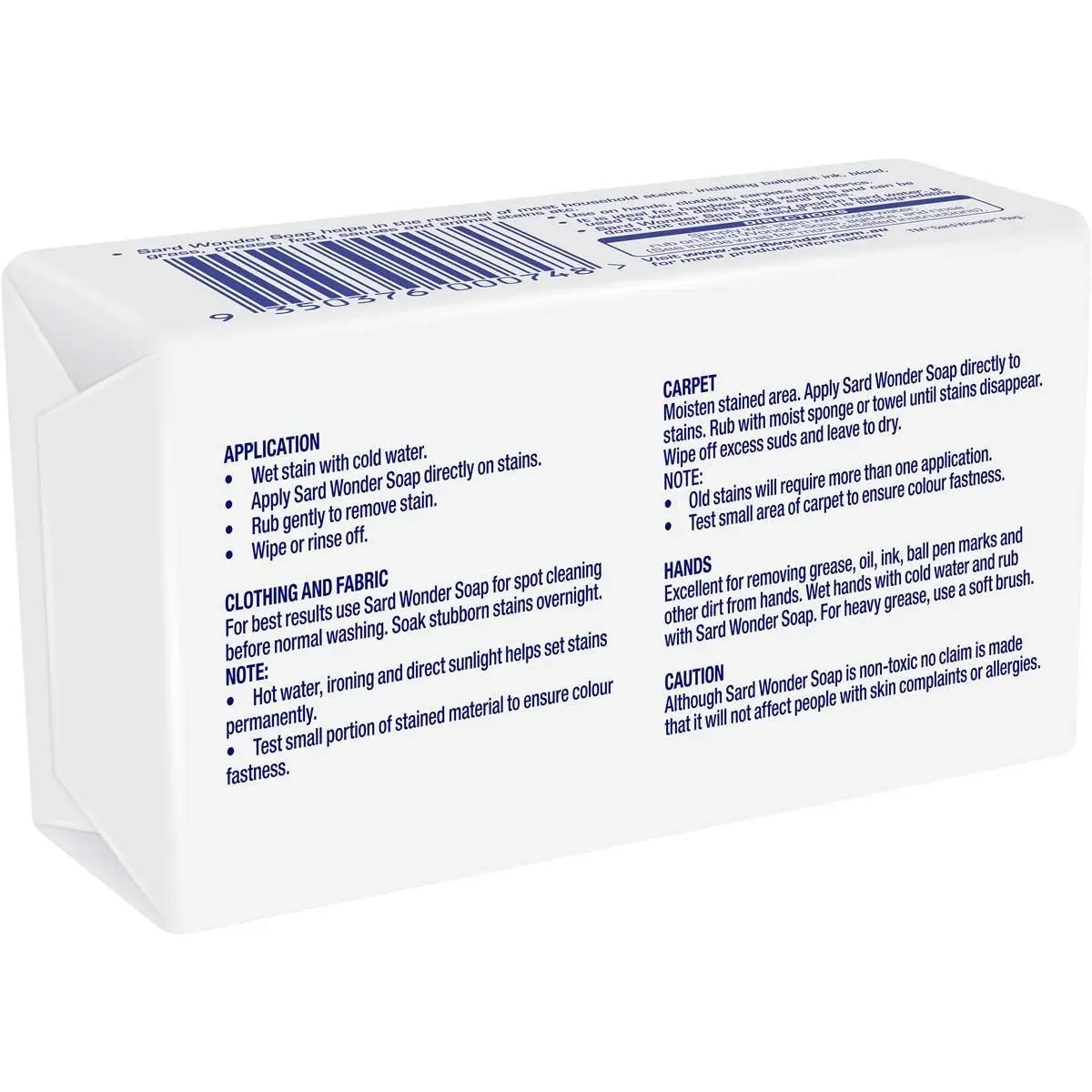 Sard Wonder Soap with Eucalyptus 120g (4.23 oz) | Biodegradable Stain Remover for Hard Water - view 3
