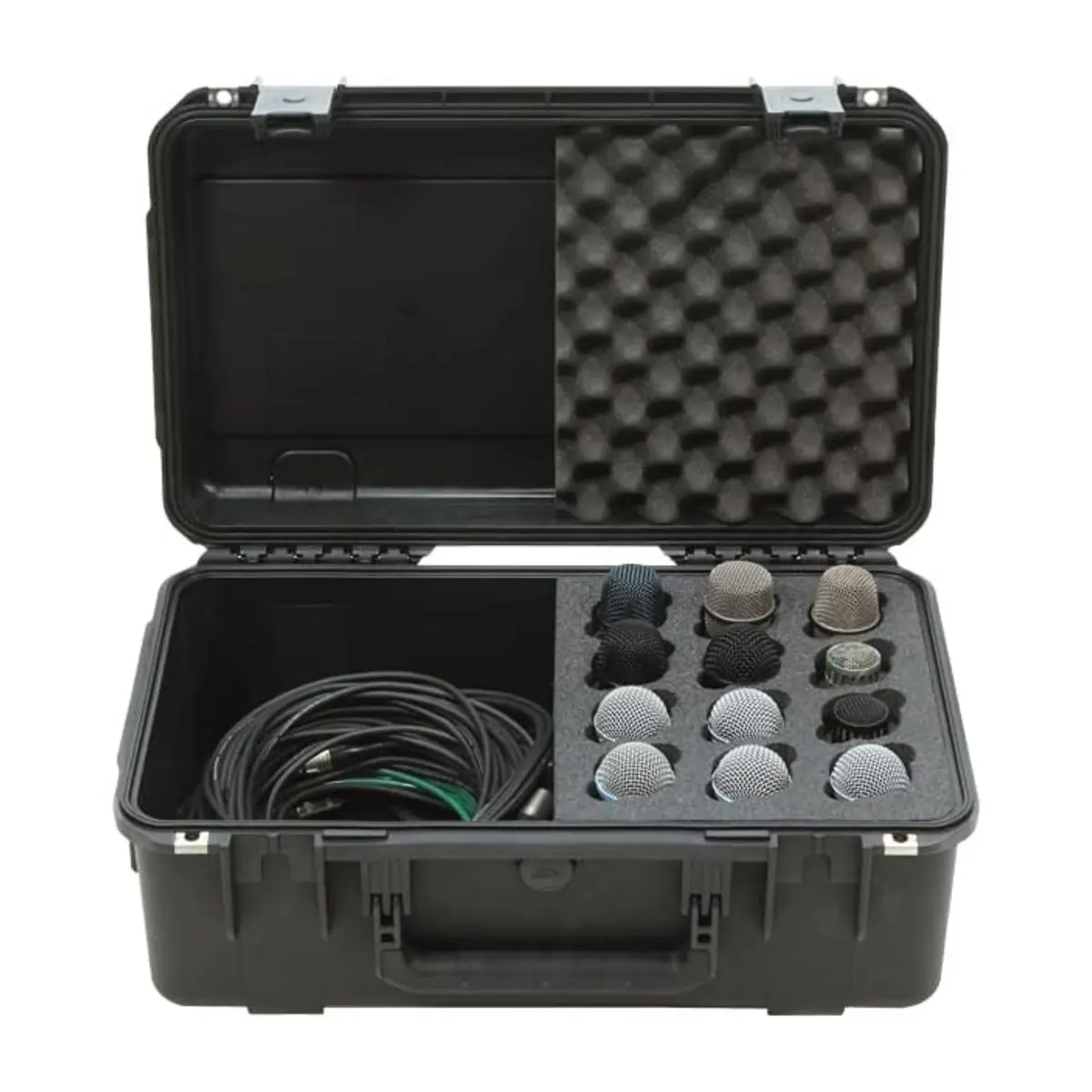 SKB iSeries Injection Molded Microphone Case for 12 Mics with Storage Compartment | Waterproof, Durable, Professional Audio Gear Protection - view 6