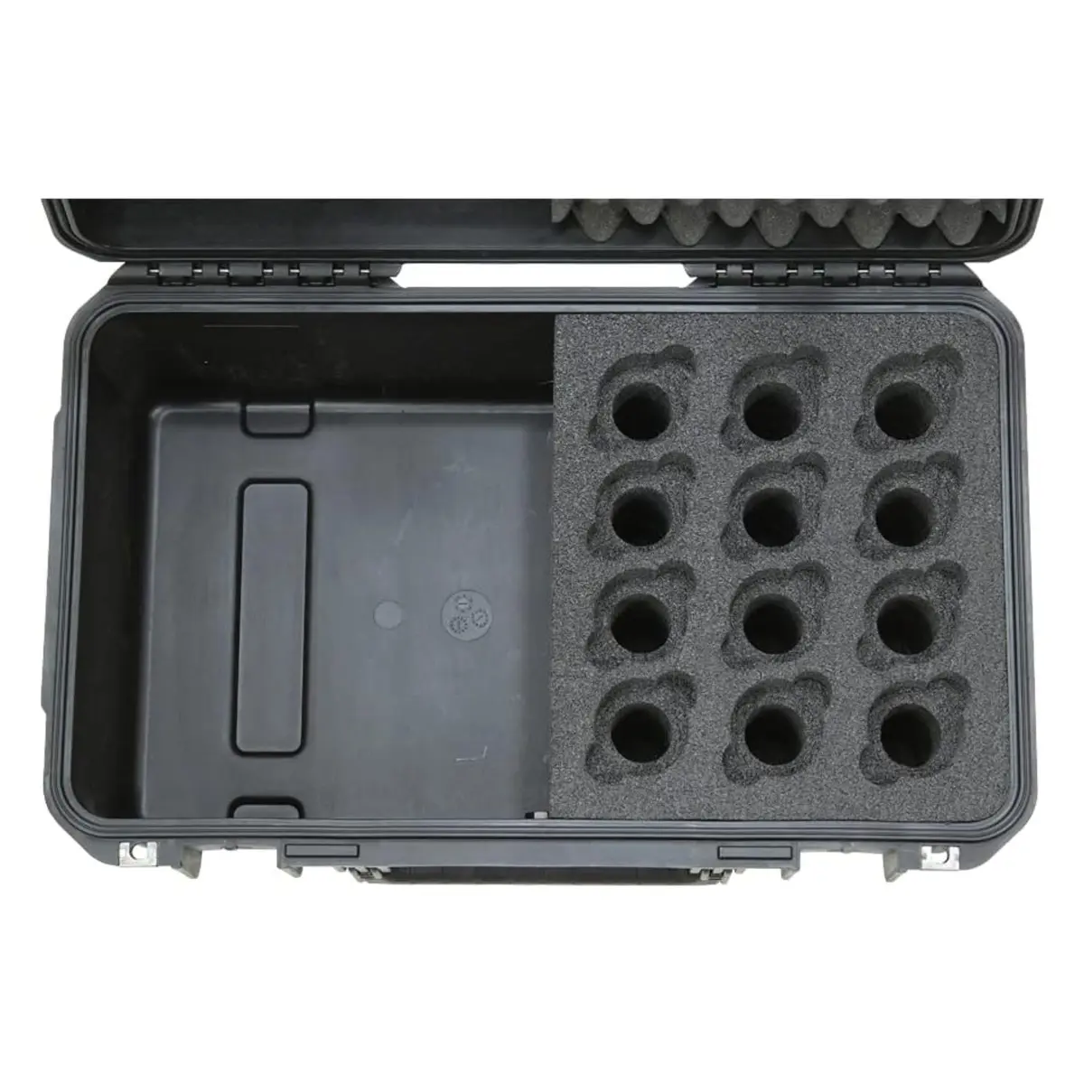 SKB iSeries Injection Molded Microphone Case for 12 Mics with Storage Compartment | Waterproof, Durable, Professional Audio Gear Protection - view 9