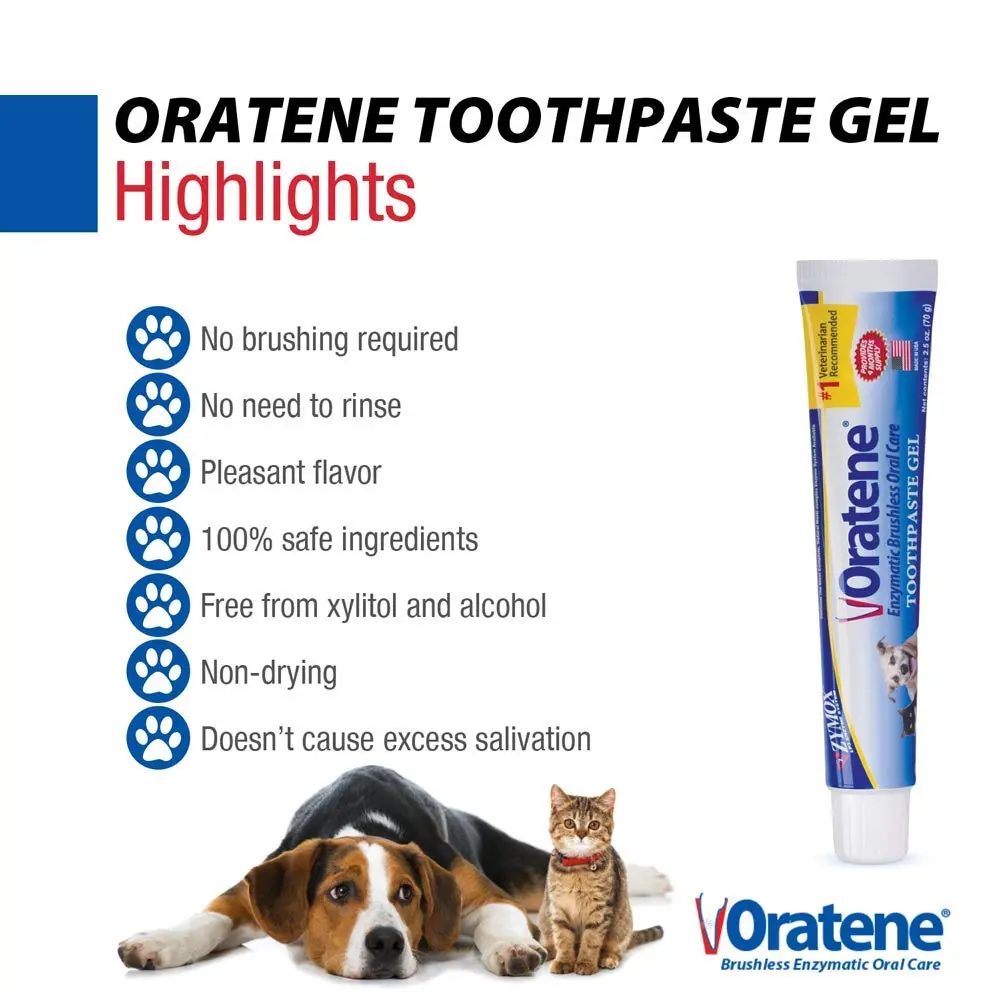 PKB Animal Health Zymox Oratene Brushless Toothpaste Gel for Dogs and Cats, 75ml (2.5oz) | Enzymatic Oral Care for Fresh Breath - view 3