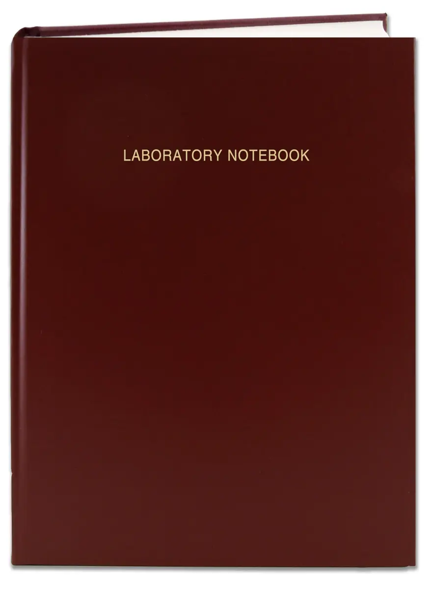 BookFactory Lab Notebook (0.25" Grid) Burgundy | Hardbound 8" x 10" - main product image