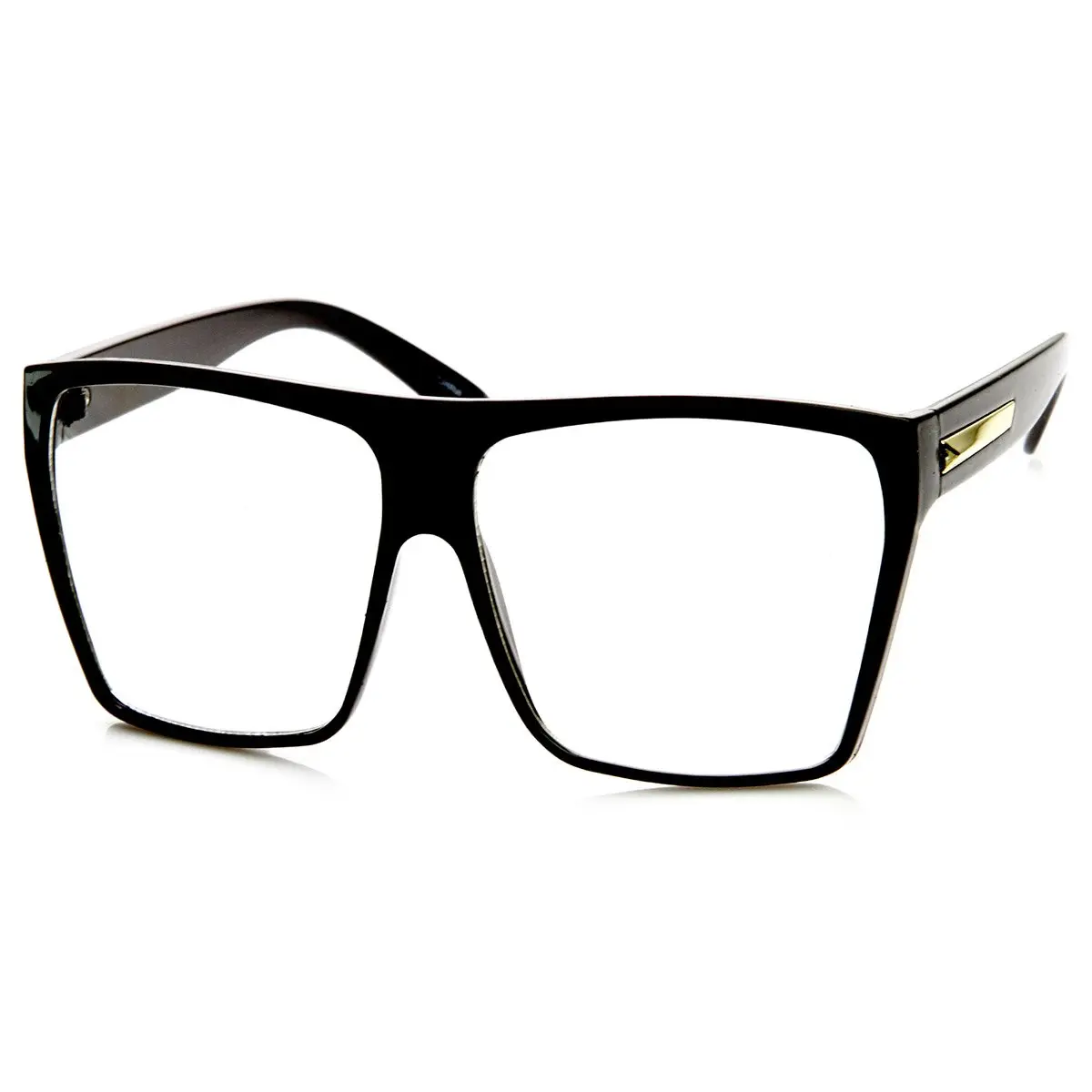 zeroUV Large Oversized Retro Fashion Clear Lens Square Glasses, Size 5.0 | Polycarbonate Lenses & UVA/UVB Protection - main product image