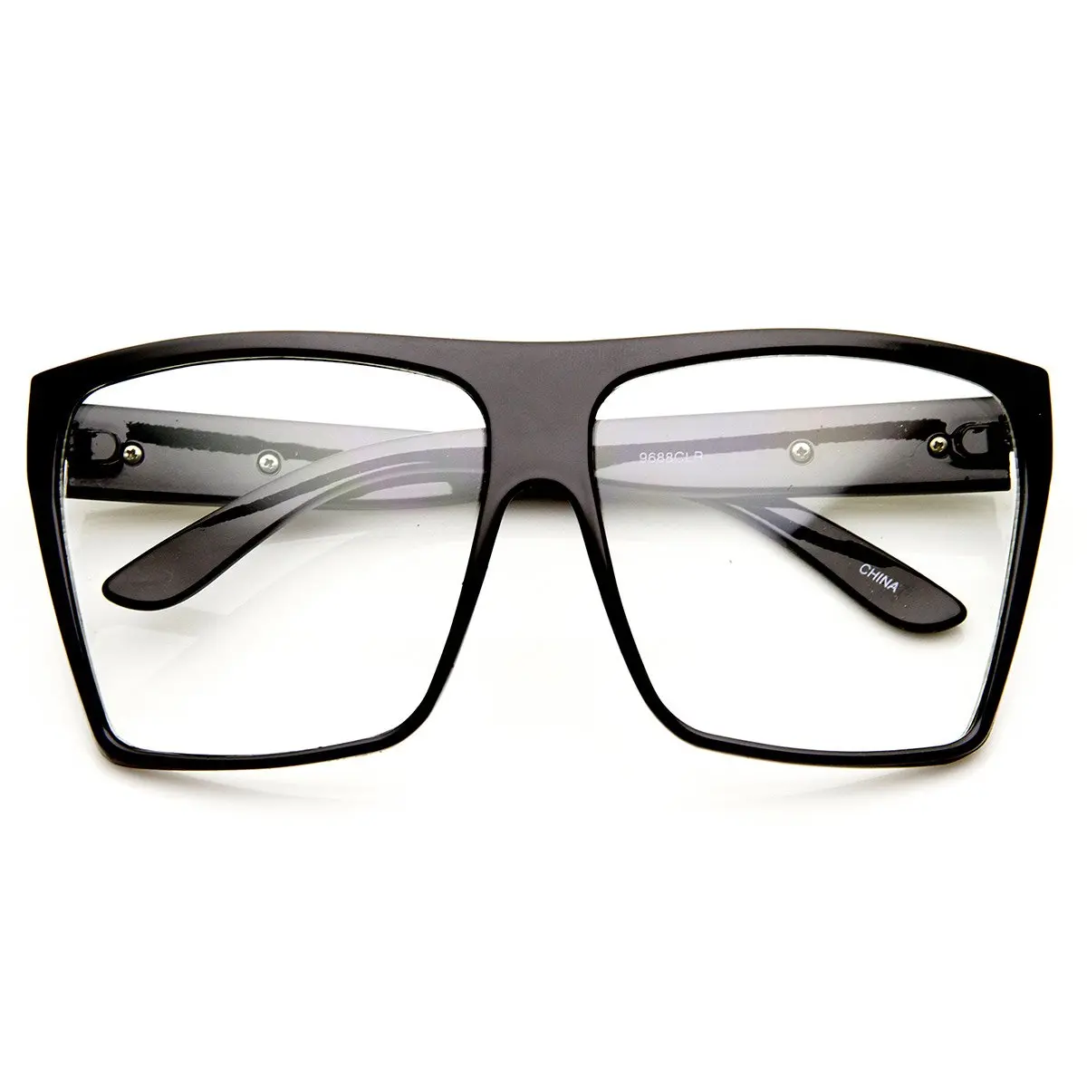 zeroUV Large Oversized Retro Fashion Clear Lens Square Glasses, Size 5.0 | Polycarbonate Lenses & UVA/UVB Protection - view 2