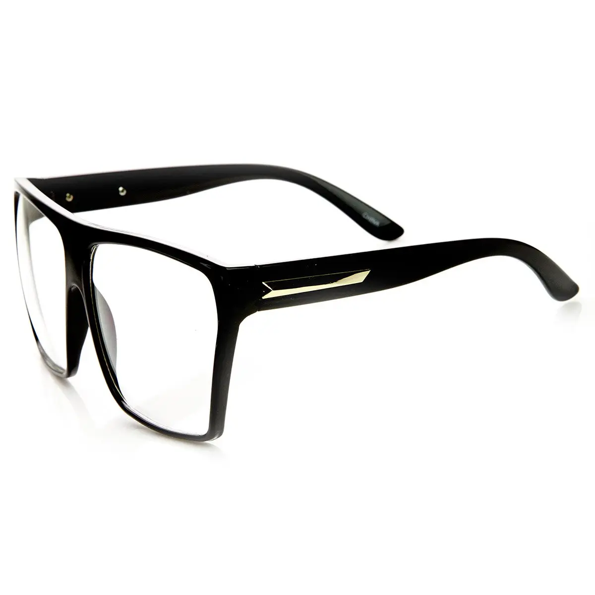 zeroUV Large Oversized Retro Fashion Clear Lens Square Glasses, Size 5.0 | Polycarbonate Lenses & UVA/UVB Protection - view 3