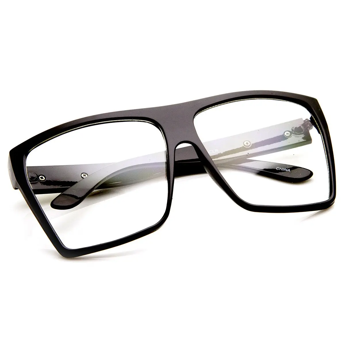 zeroUV Large Oversized Retro Fashion Clear Lens Square Glasses, Size 5.0 | Polycarbonate Lenses & UVA/UVB Protection - view 4