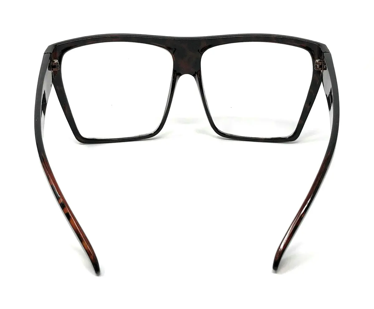 JuicyOrange Oversized Square Clear Lens Glasses Frames | Unisex Flat Top Style - view 5