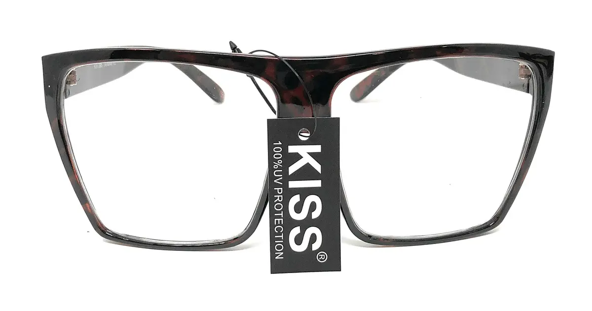 JuicyOrange Oversized Square Clear Lens Glasses Frames | Unisex Flat Top Style - view 7