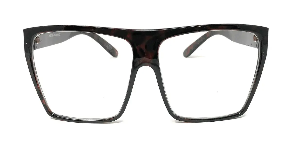 JuicyOrange Oversized Square Clear Lens Glasses Frames | Unisex Flat Top Style - view 2