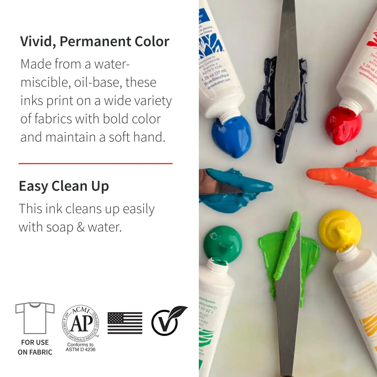 Speedball Fabric Block Printing Ink Yellow 74ml (2.5 fl oz) | Vibrant Opaque Colors for Textiles & Paper - view 2
