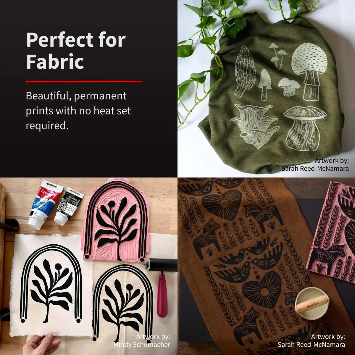 Speedball Fabric Block Printing Ink Brown 74ml (2.5 Fl Oz) | Vibrant Opaque Oil-Based Ink for Textiles & Paper - view 3
