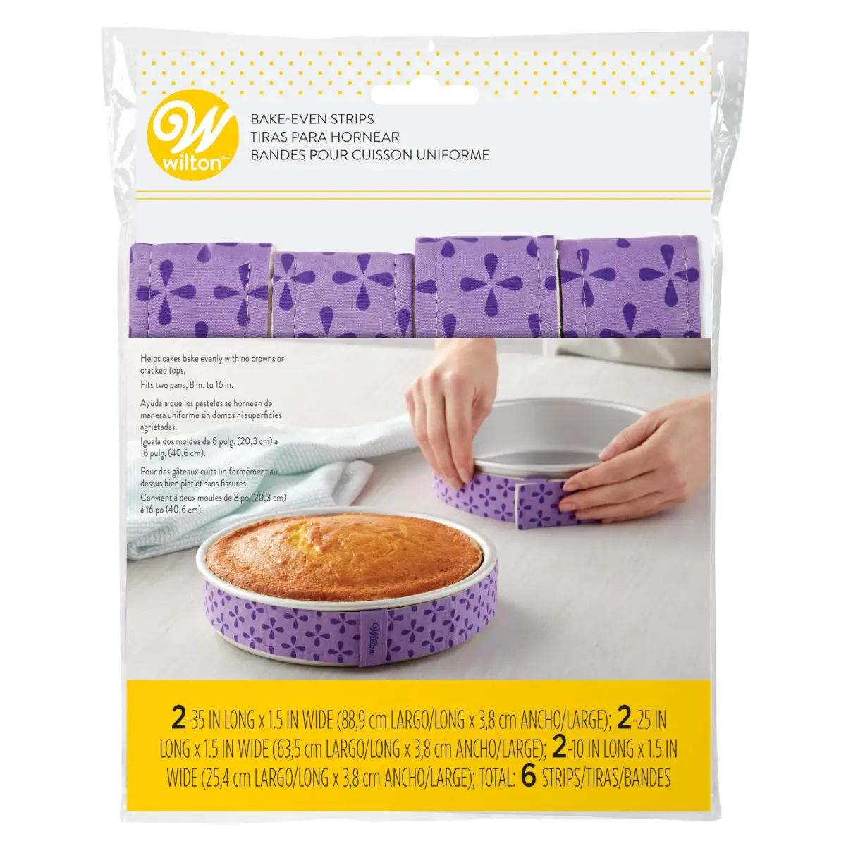 Wilton Bake-Even Cake Pan Strips, 6-Piece Set | Evenly Baked Cakes, 10-12 Cup Capacity - main product image