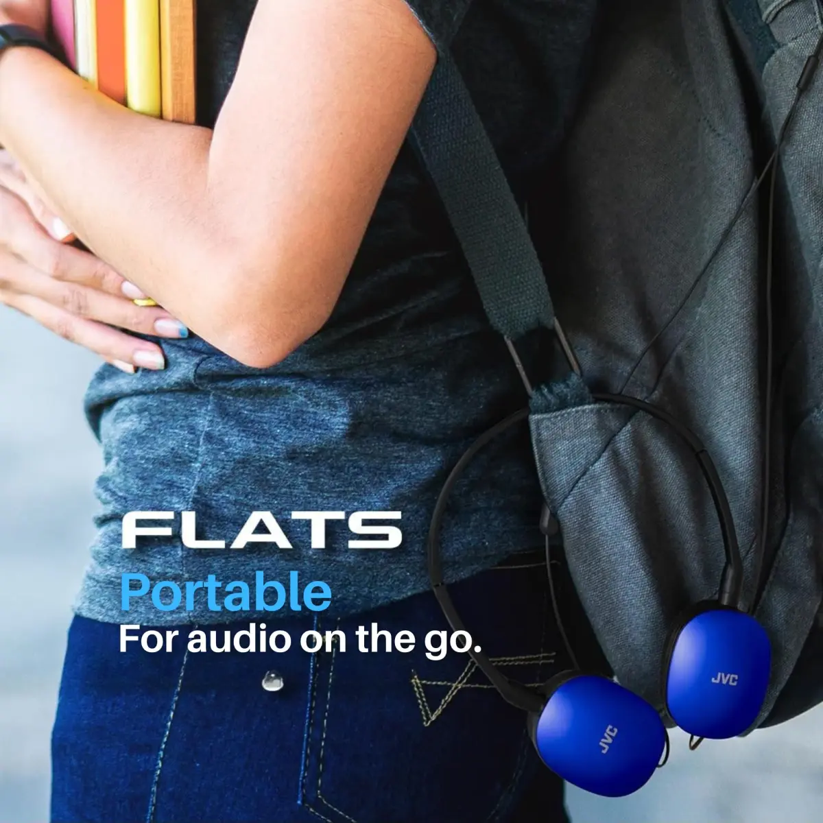 JVC Flats On-Ear Wired Headphones White | 30mm Driver, Foldable Design, 3.5mm Jack - view 5