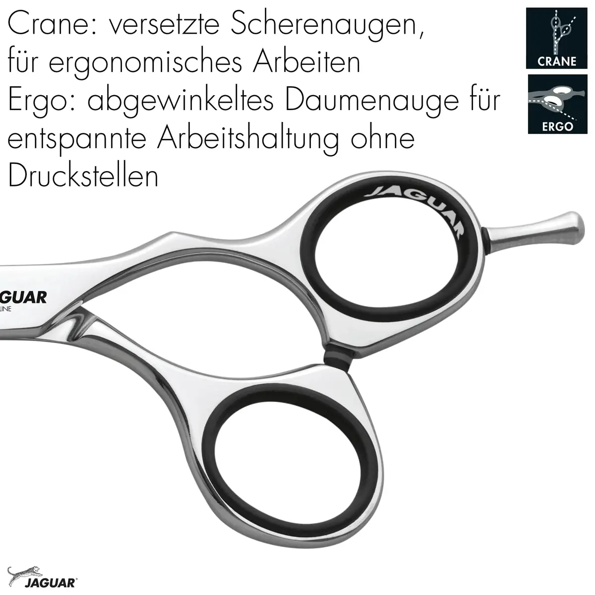 Jaguar Shears White Line Smart 5.5 Inch Professional | Ergonomic Steel Hair Cutting Scissors - view 4