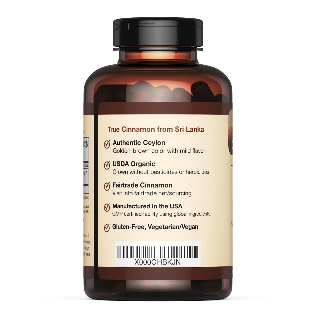 Ceylon Cinnamon Shop Organic Ceylon Cinnamon Capsules 180 Count | USDA Certified Supplement for Daily Wellness - view 3