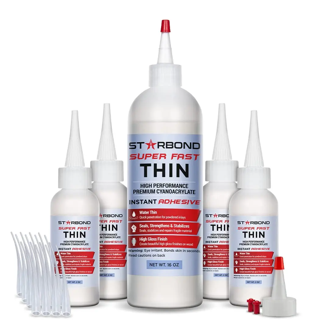 Starbond Super Fast Thin CA Glue 16 oz | Penetrates Micro-Fractures, Ideal for Woodworking & Model Building - main product image