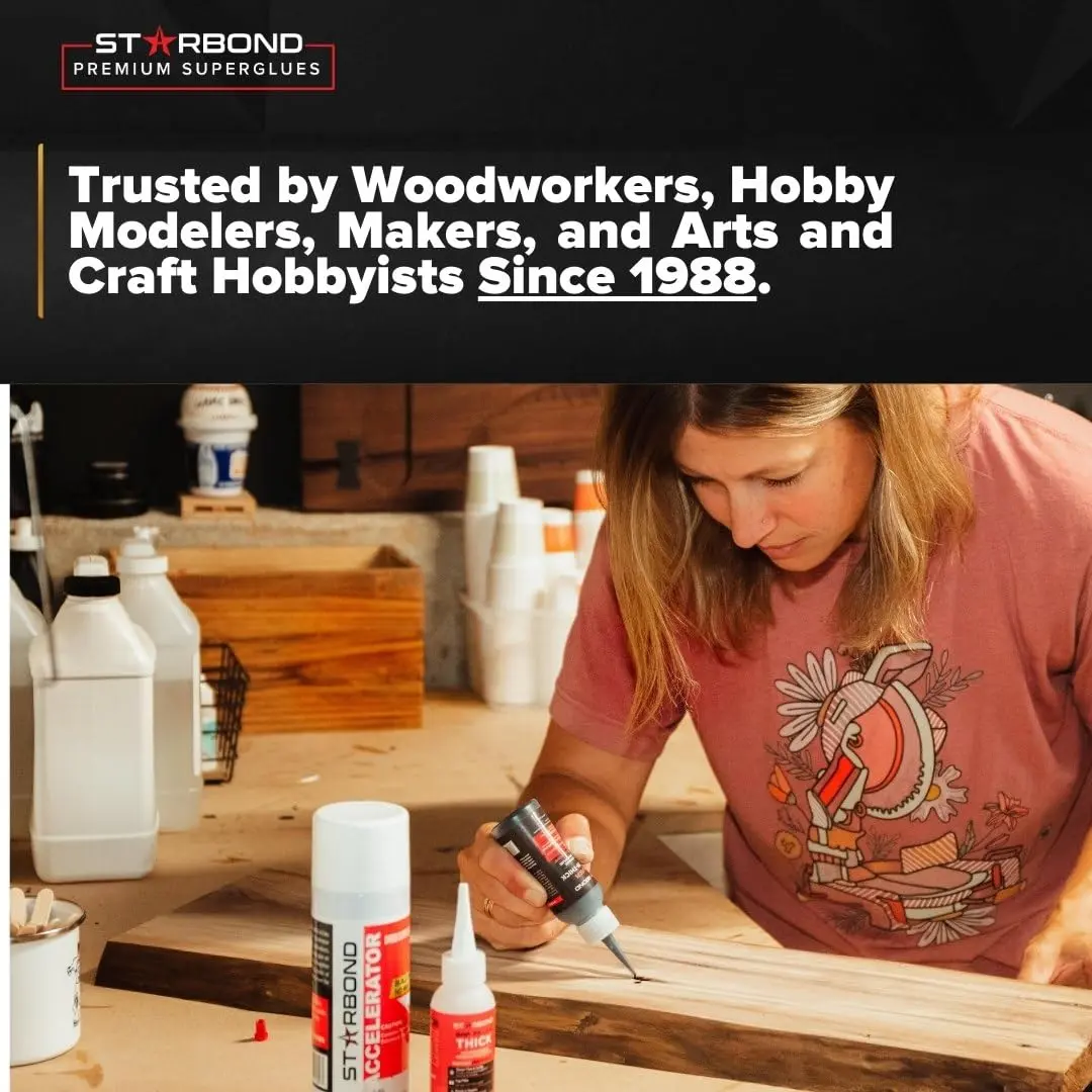 Starbond Super Fast Thin CA Glue 16 oz | Penetrates Micro-Fractures, Ideal for Woodworking & Model Building - view 4